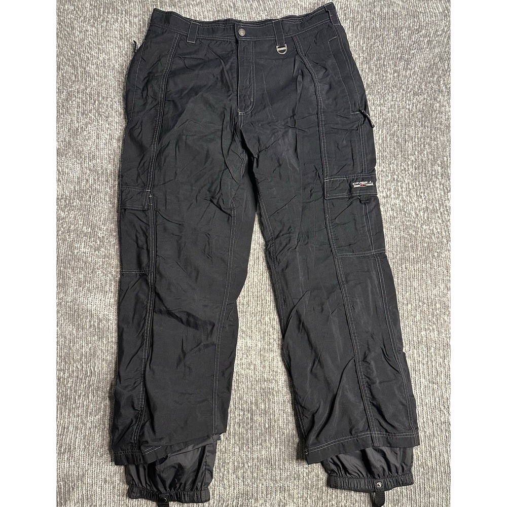 Oneill Ski Trousers Mens Large Black Snow Pants Pockets Nylon Snowboard Outdoor